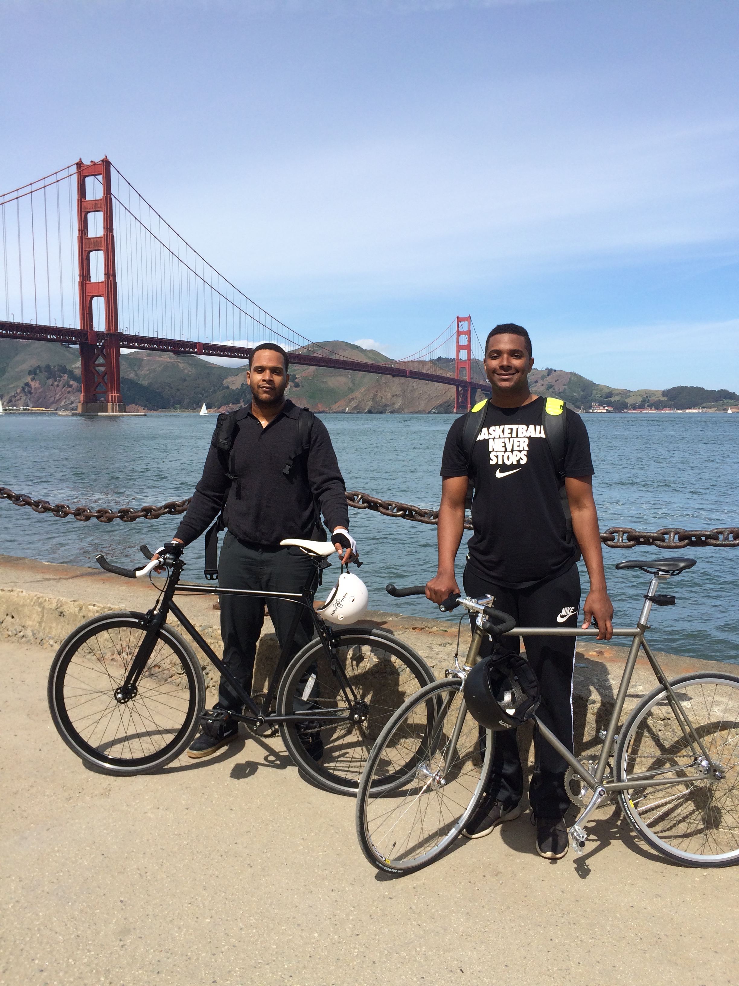 William and Robert with the Golden Gate Bridge in the background